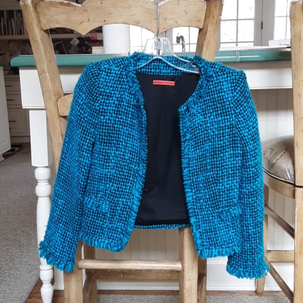 EUC black and teal Alice and Olivia blazer size XS